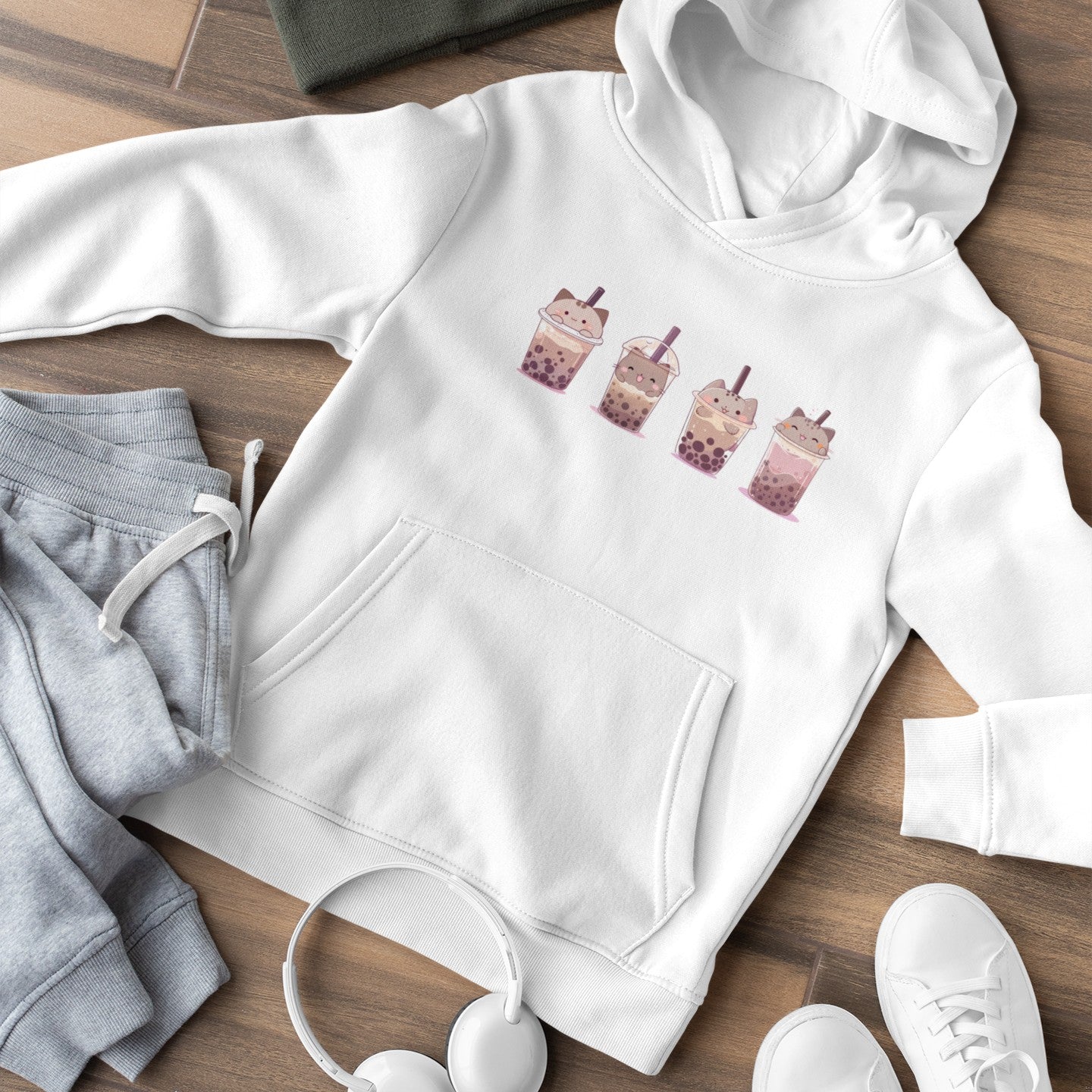 Boba Cat Party Hoodie