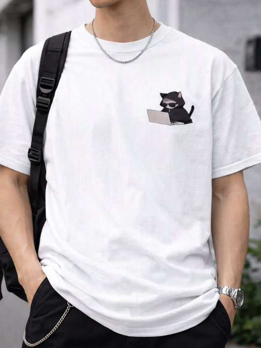 Cool Cat Hacker T-shirt