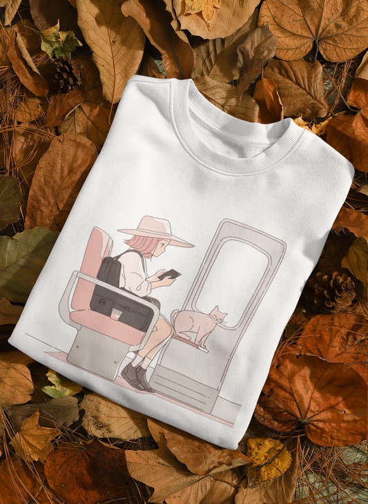 Train Ride with Cat Mom Sweatshirt