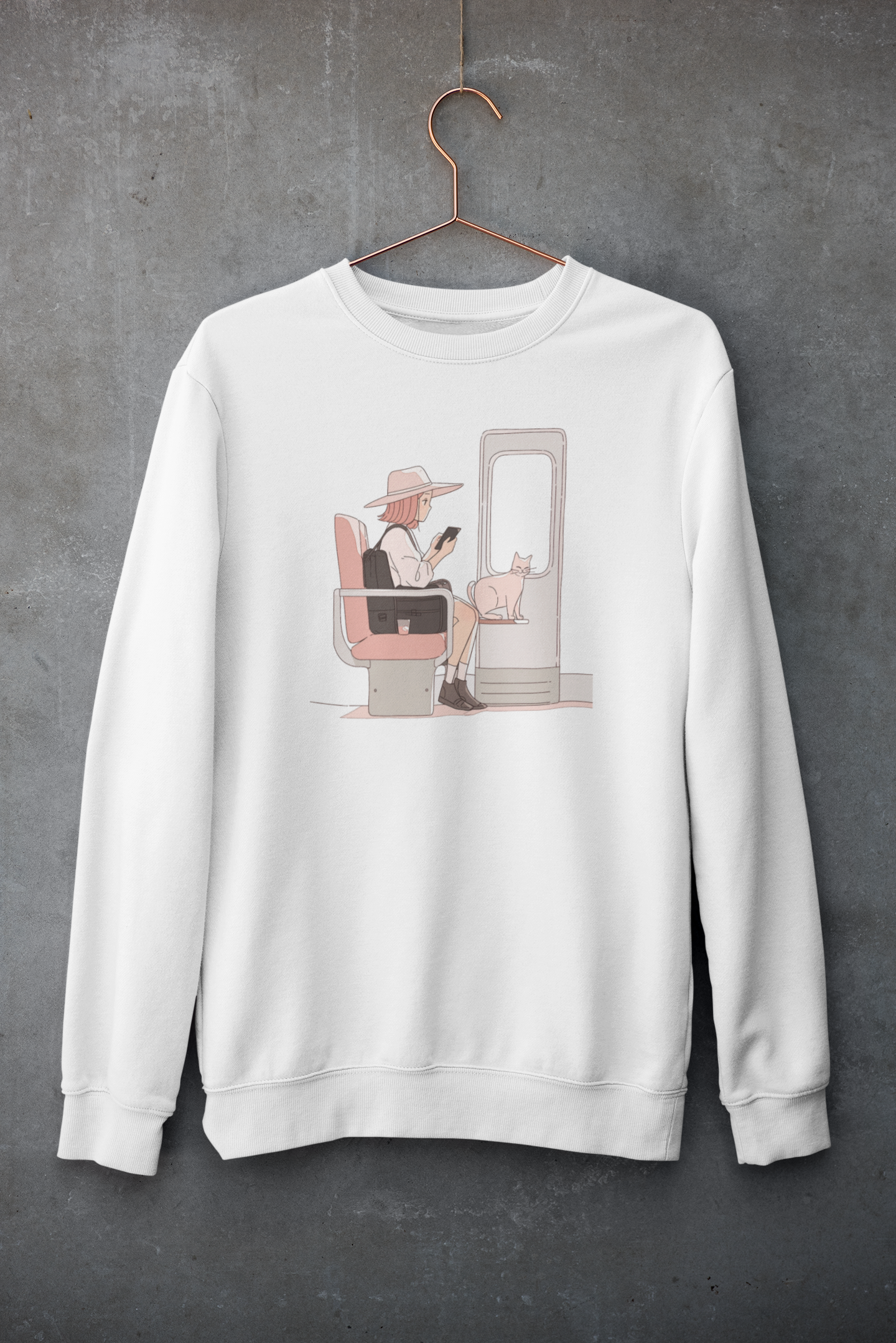 Train Ride with Cat Mom Sweatshirt