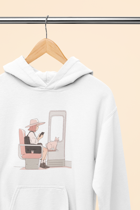 Train Ride with Cat Mom Hoodie