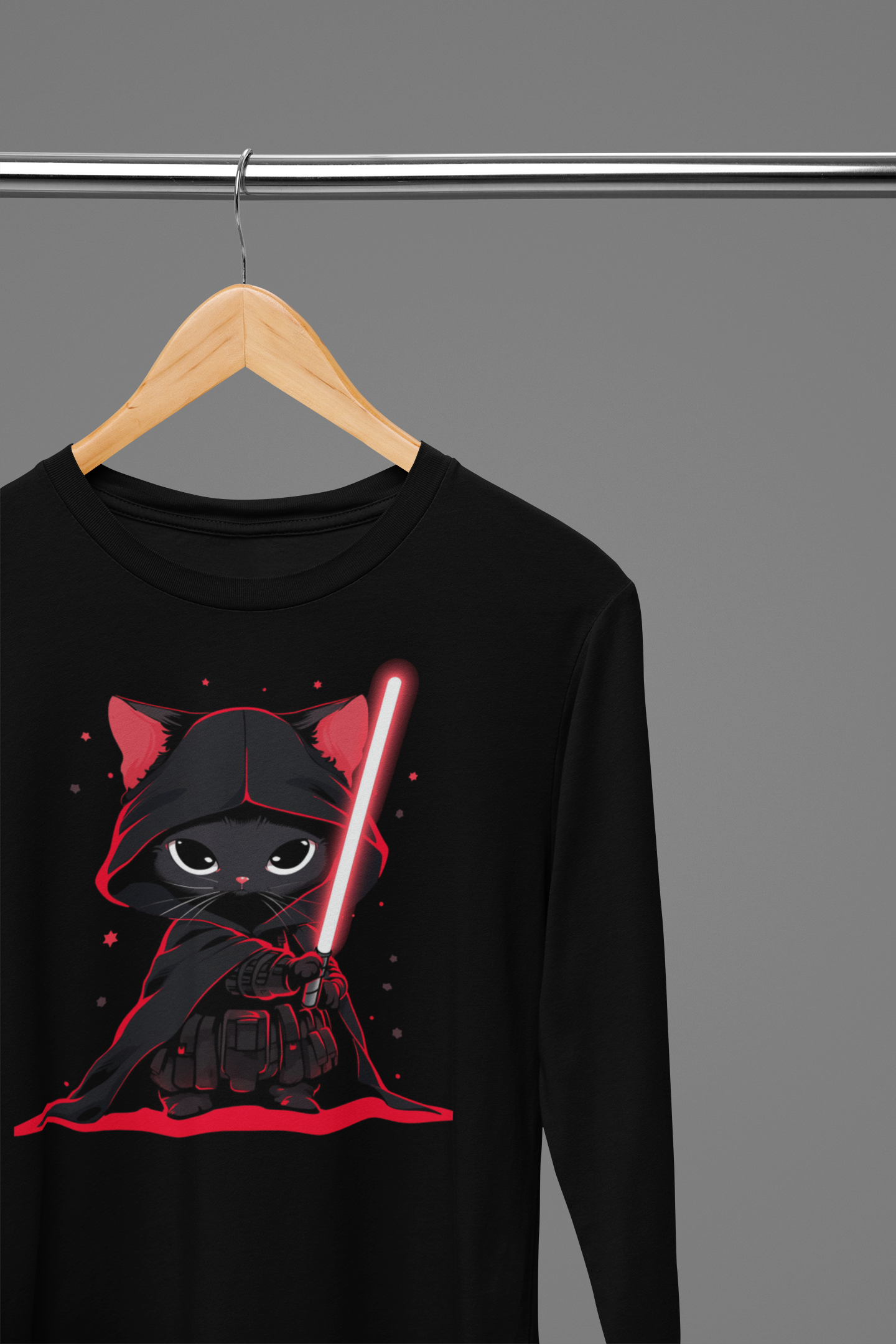 Cat Vader Long Sleeve Tee: Embrace the Feline Dark Side!