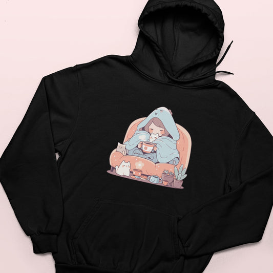 Cat Mom's Coffee Break Hoodie