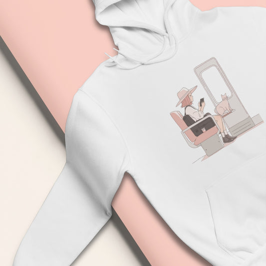 Train Ride with Cat Mom Hoodie