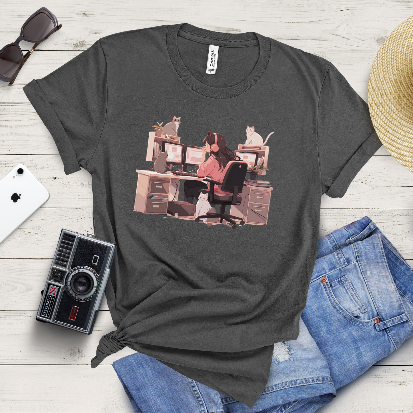 Geek Cat Mom's Workstation Tee