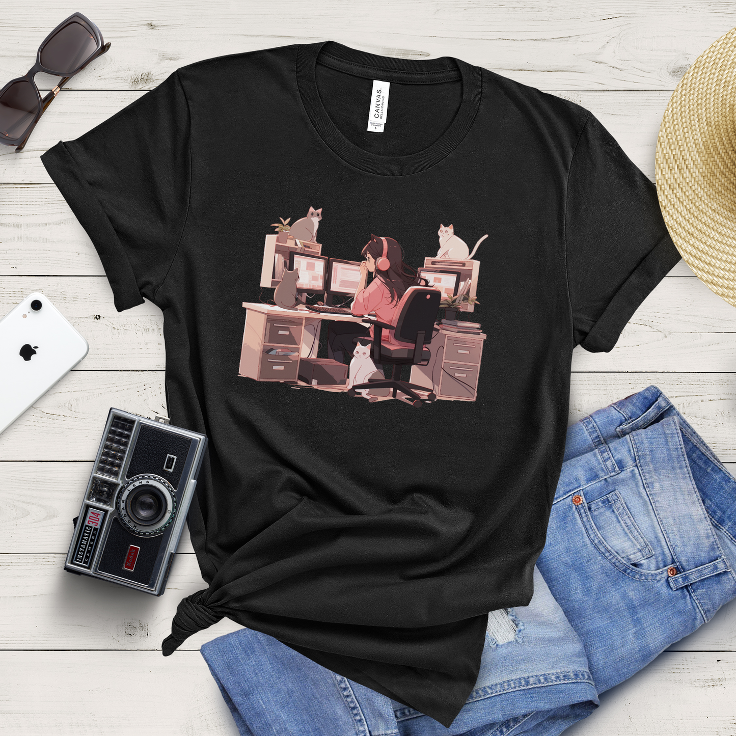 Geek Cat Mom's Workstation Tee