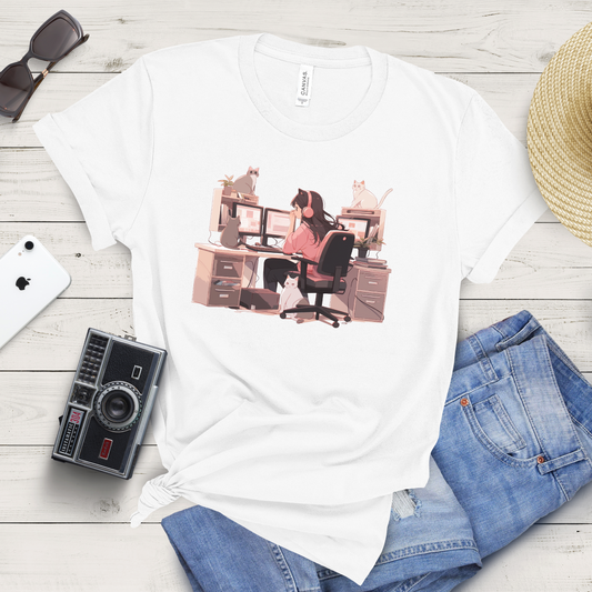 Geek Cat Mom's Workstation Tee