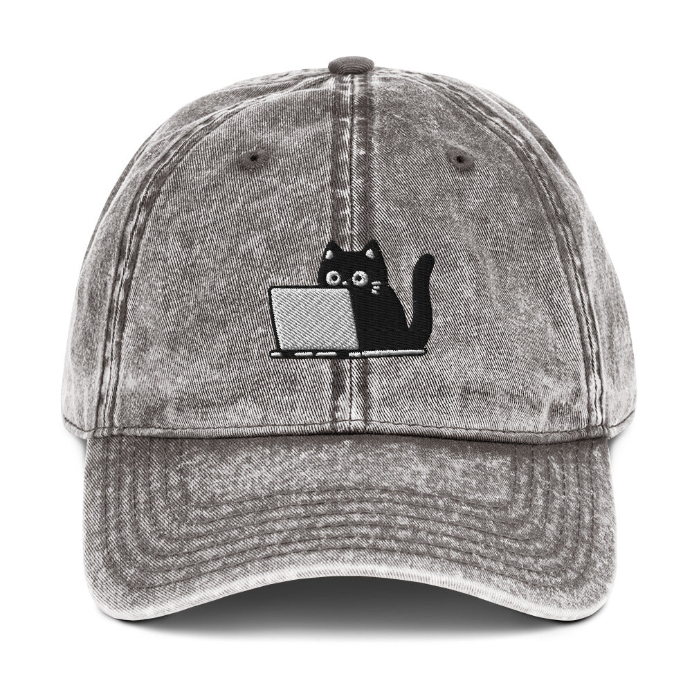 The Coding Cat Vintage Cotton Twill Cap