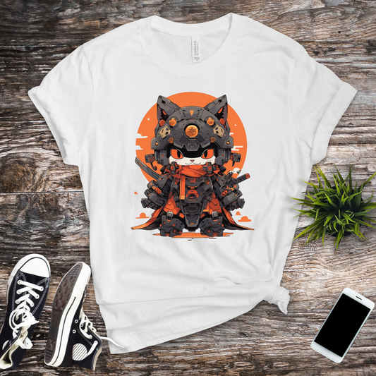 Inferno Samurai Robo-Cat Tee