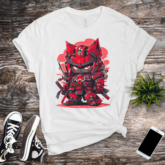 Mechanical Meowster: Samurai Cat Robot T-Shirt