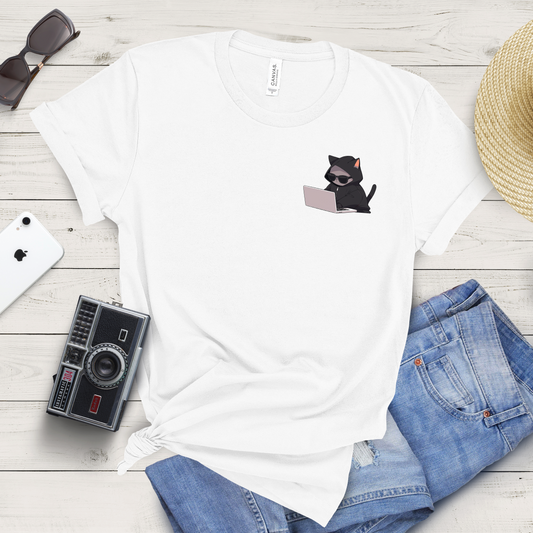 Cool Cat Hacker T-shirt