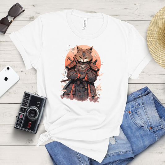 Black Cat Samurai T-Shirt: Embrace the Feline Warrior Spirit!