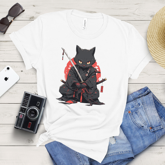 Shadow Samurai: Black Cat Warrior T-Shirt