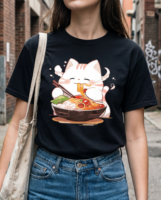 Happy Cat Ramen Feast T-Shirt