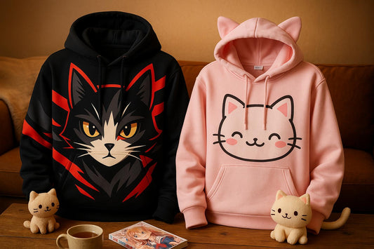 Anime Cat Hoodies vs. Kawaii Cat Hoodies