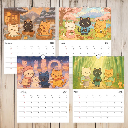 OsakaCat 2026 Wall Calendar