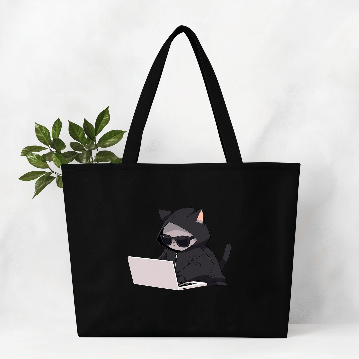 Cool Cat Hacker Jumbo Tote