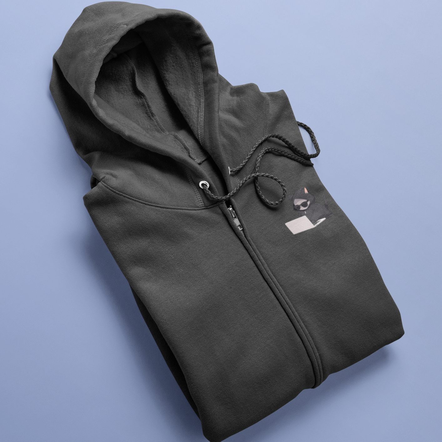 Cool Cat Hacker Zip Hoodie