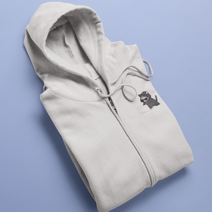Cool Cat Hacker Zip Hoodie