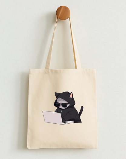 Cool Cat Hacker Classic Tote Bag