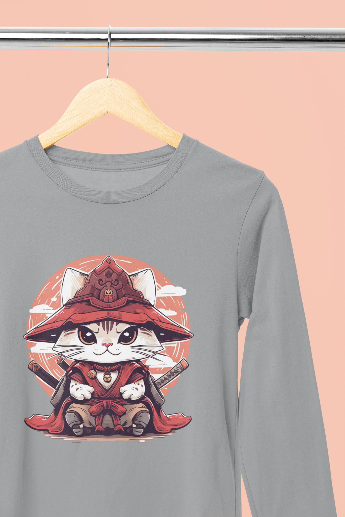 Katana Kitty: The Samurai Cat Long Sleeve Tee