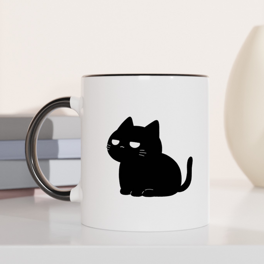 Suspurr-ious Kitty 11oz Ceramic Two Tone Mug