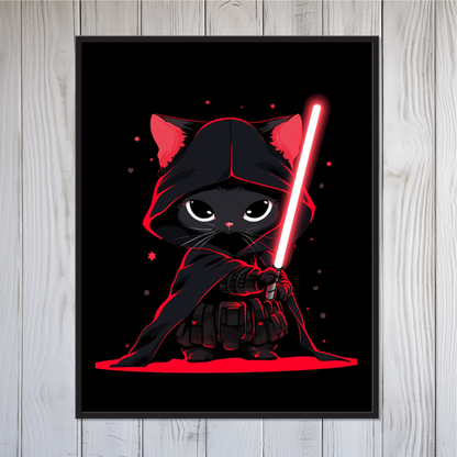 Cat Vader Framed Canvas Wall Art