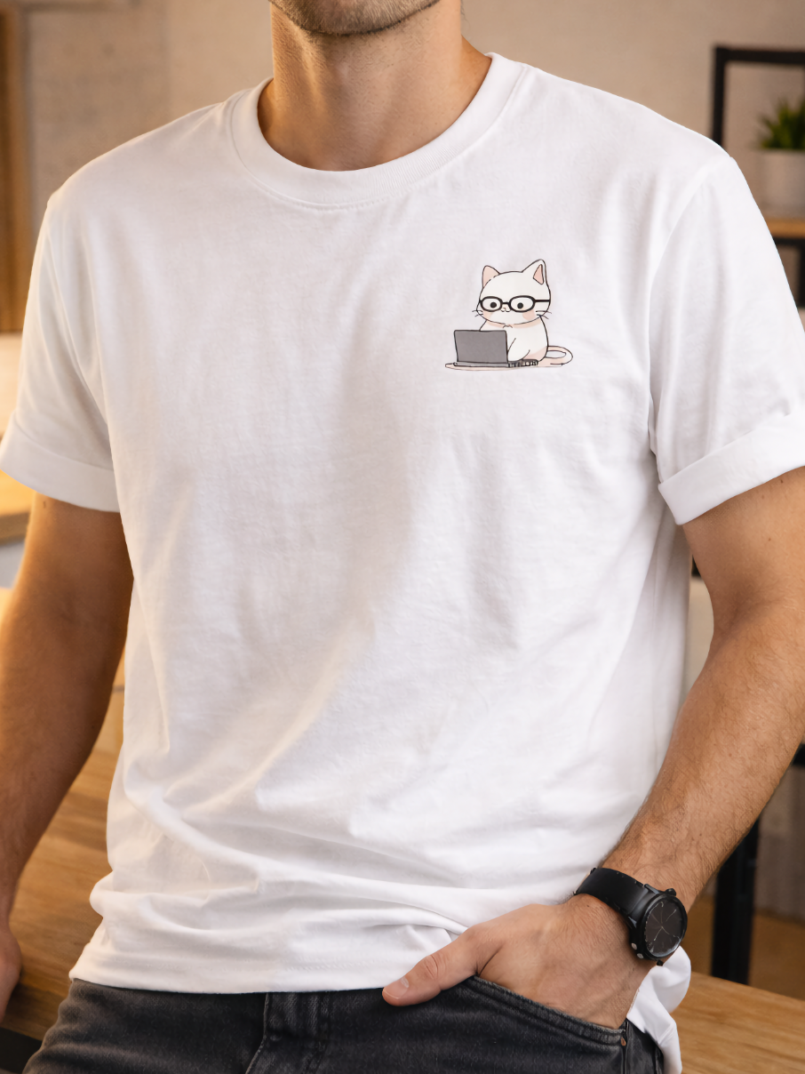 Nerd-Mode Engaged: The Geeky Cat T-Shirt