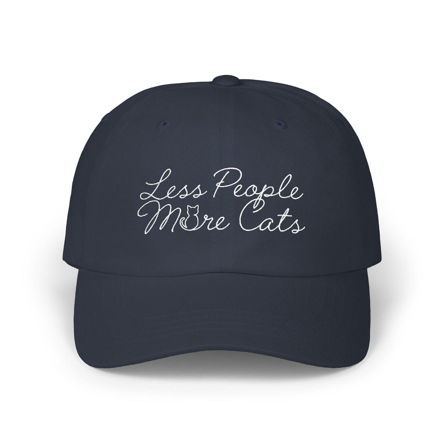 Less People More Cats Embroidered Hat - Cat Lover Cap