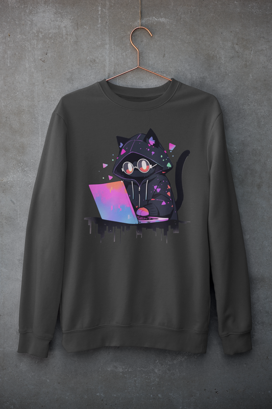Cyber Cat Vibes Sweatshirt
