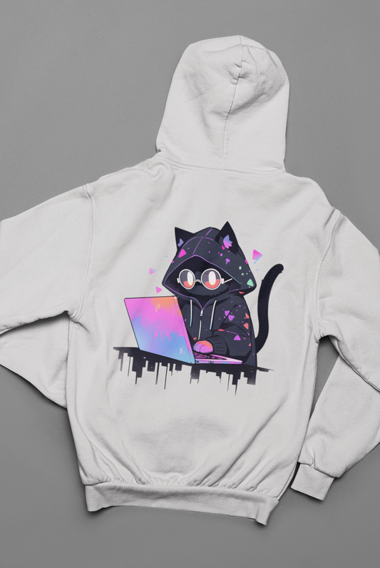 Cyber Cat Vibes Zip Hoodie