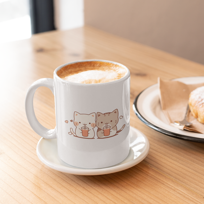 Boba-Loving Cat Coffee Mug