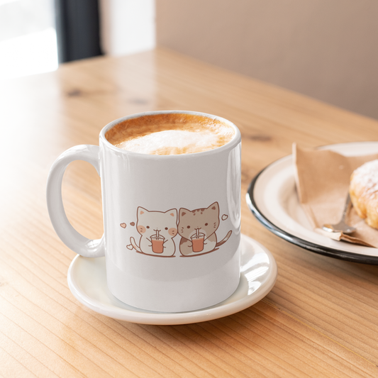 Boba-Loving Cat Coffee Mug