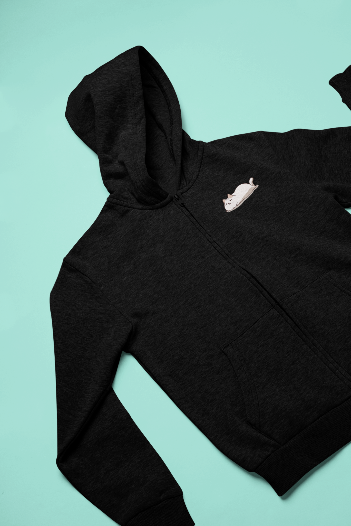 Lazy Day Cat Nap Zip Hoodie