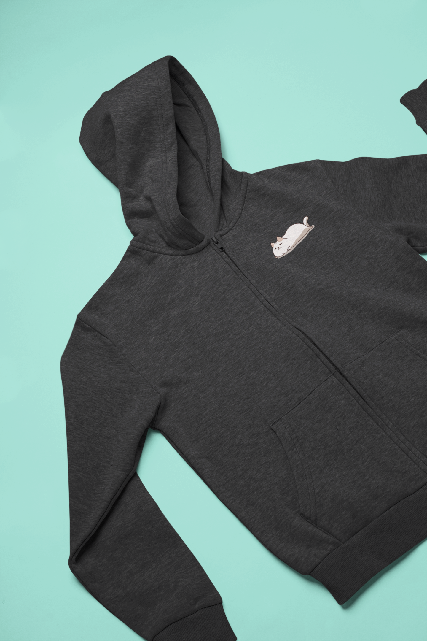 Lazy Day Cat Nap Zip Hoodie