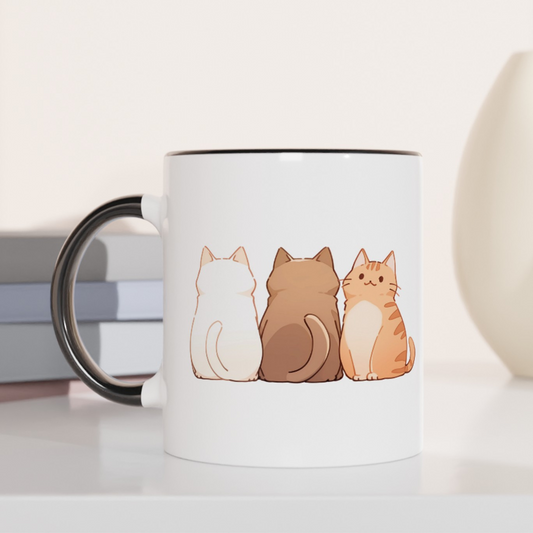 The Meow Trio (One Stands Out) 11oz Ceramic Two Tone Mug