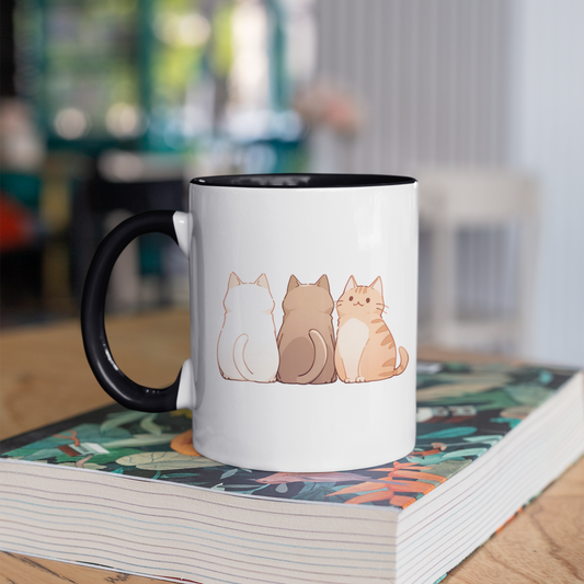 The Meow Trio (One Stands Out) 11oz Ceramic Two Tone Mug