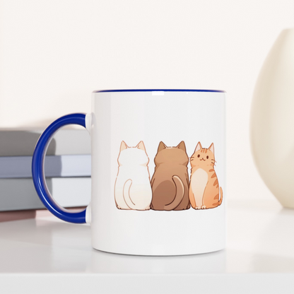 The Meow Trio (One Stands Out) 11oz Ceramic Two Tone Mug