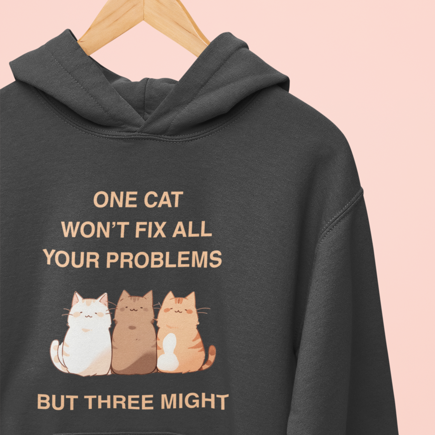One Cat Won’t Fix All Your Problems (But Three Might) Hoodie