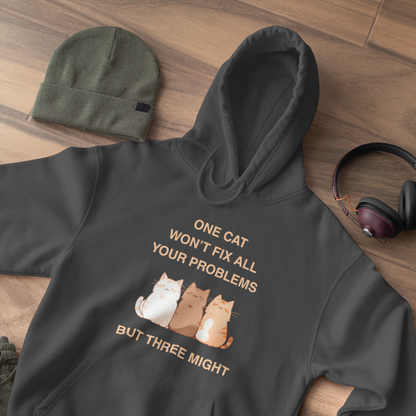 One Cat Won’t Fix All Your Problems (But Three Might) Hoodie