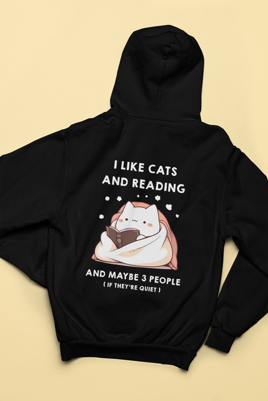 I Like Cats and Reading Zip Hoodie