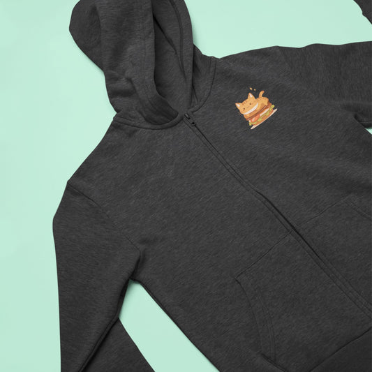 Purr-ger Cat Zip Hoodie