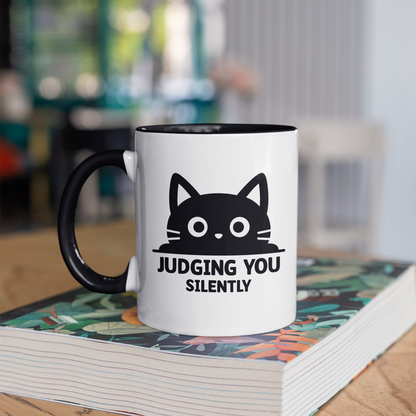 Judging You Silently 11oz Ceramic Two Tone Mug
