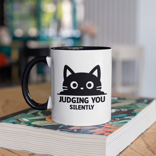 Judging You Silently 11oz Ceramic Two Tone Mug