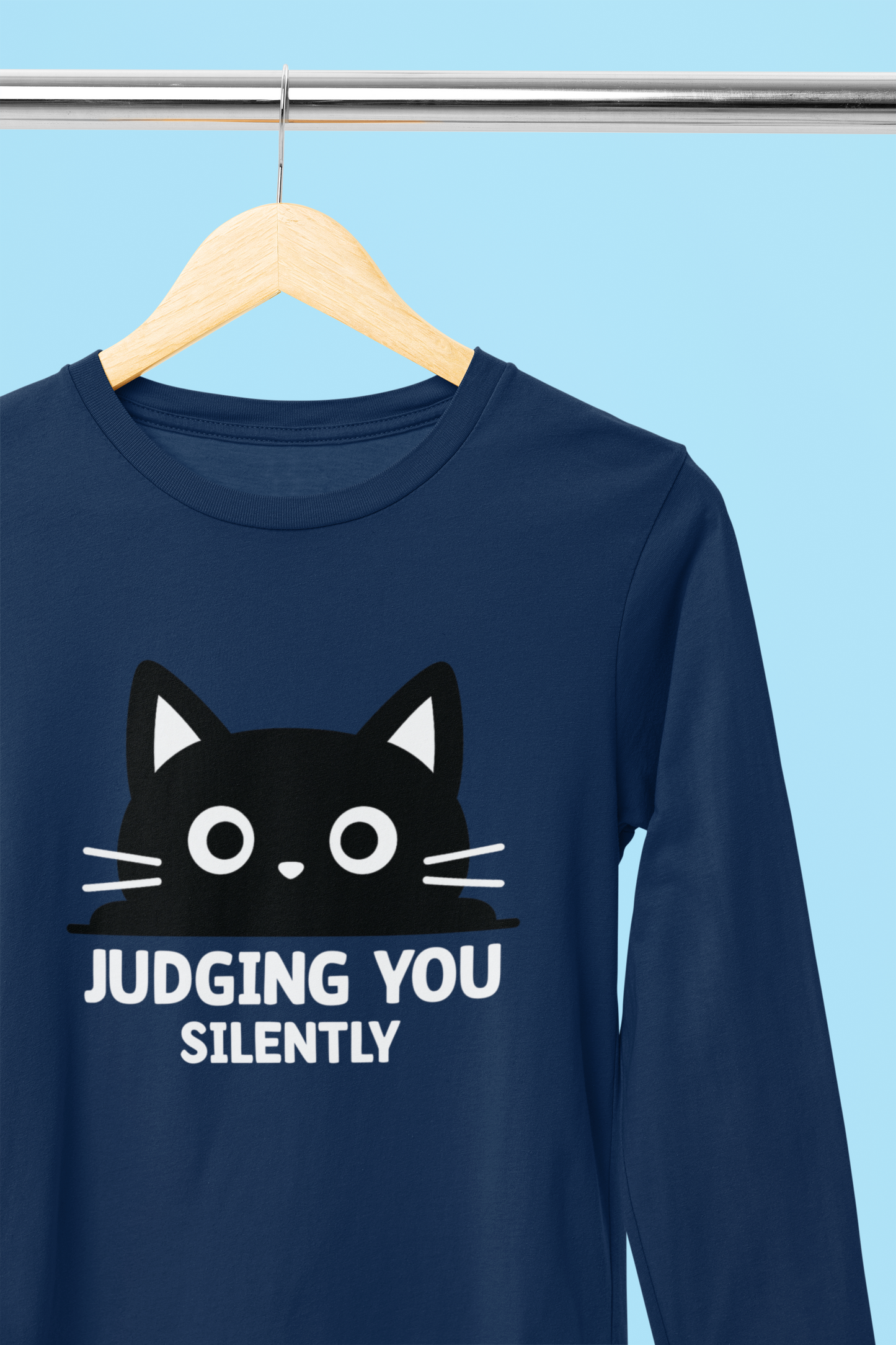 Judging You Silently Big Mood Cat Long Sleeve Tee