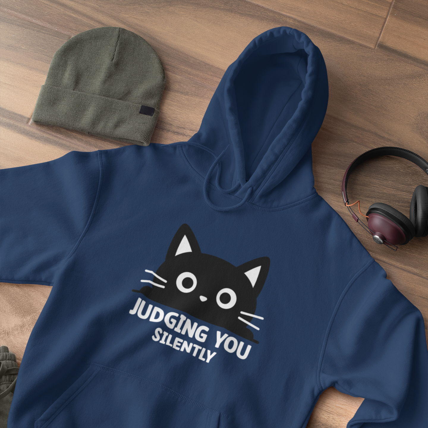 Judging You Silently Big Mood Cat Hoodie
