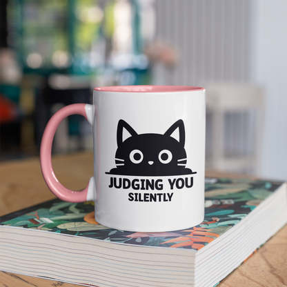 Judging You Silently 11oz Ceramic Two Tone Mug