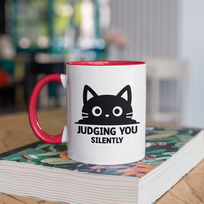 Judging You Silently 11oz Ceramic Two Tone Mug