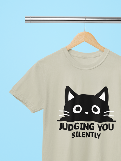 Judging You Silently Big Mood Cat T-Shirt