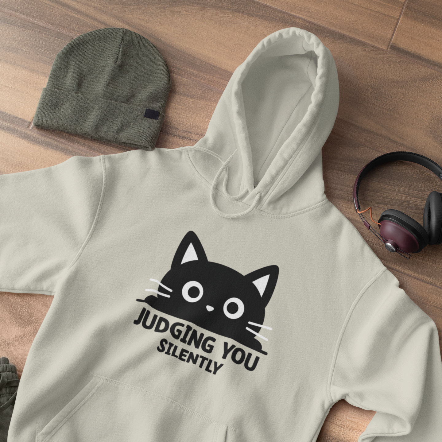 Judging You Silently Big Mood Cat Hoodie